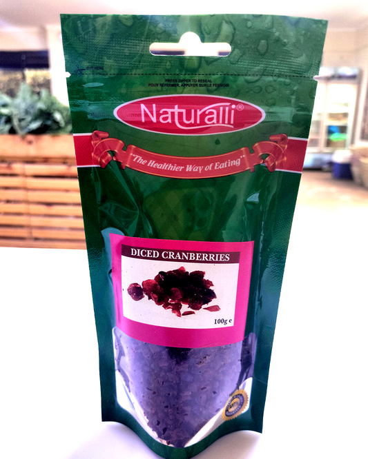 NATURALLI CRANBERRIES (DICED) 100G
